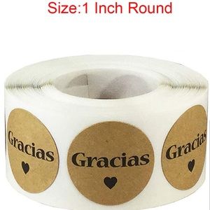 “ Gracias “ Thank you n Spanish stickers. 100 pcs.